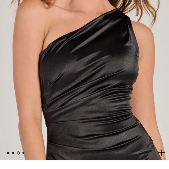 NWT Windsor Black Satin Knit Mid Length Dress - Picture 2 of 8